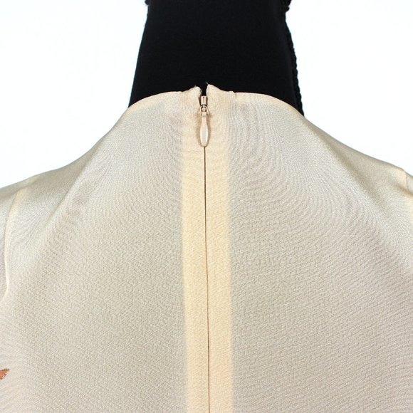 Etro Silk Pale Peach Floral Design V-Neck Knee Length Shift Dress 40 - Picture 6 of 8